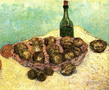 Impressionist Still Life Painting - Still Life Bottle Lemons and Oranges Vincent van Gogh